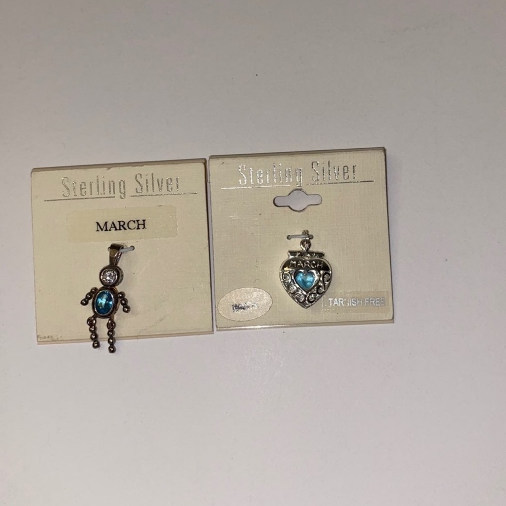 Sterling silver March pendent aquamarine romantic mystical . The heart …